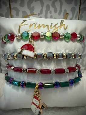 New ERIMISH Bracelets 4 Pc- Christmas - Custom Regular, Kids or Extended Size